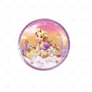 Prinzessin Rapunzel Tisch Utensilien Geburtstagsfeier Dekoration Dekoration Baby Baby Lagerung Banner Banner Ballon Ballon Ballon 10 Hauptverkäufe Rapunzels Geburtstagsfeier - №8