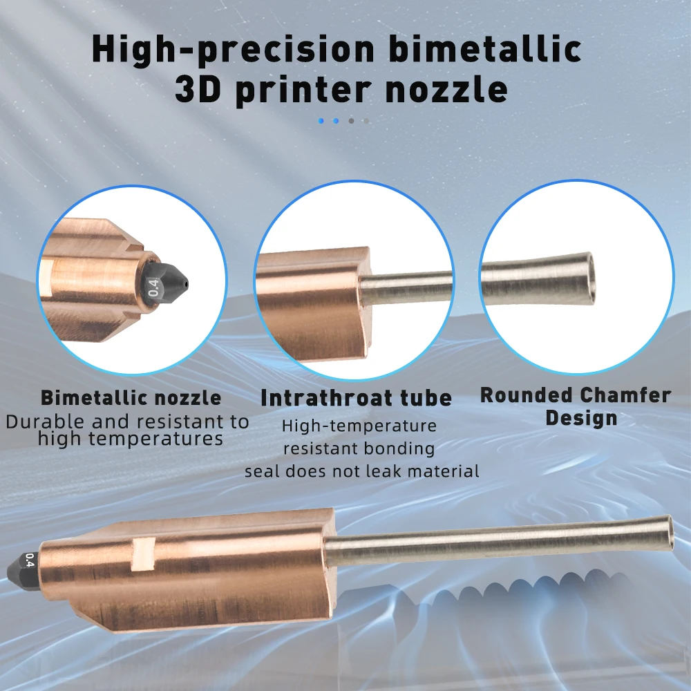 Voor Flashforge AD5X Bimetaal Gehard Stalen Nozzles 0.25mm 0.4mm 0.6mm 0.8mm Nieuwe Verbeterde Afneembare Nozzle 3D Printer onderdelen