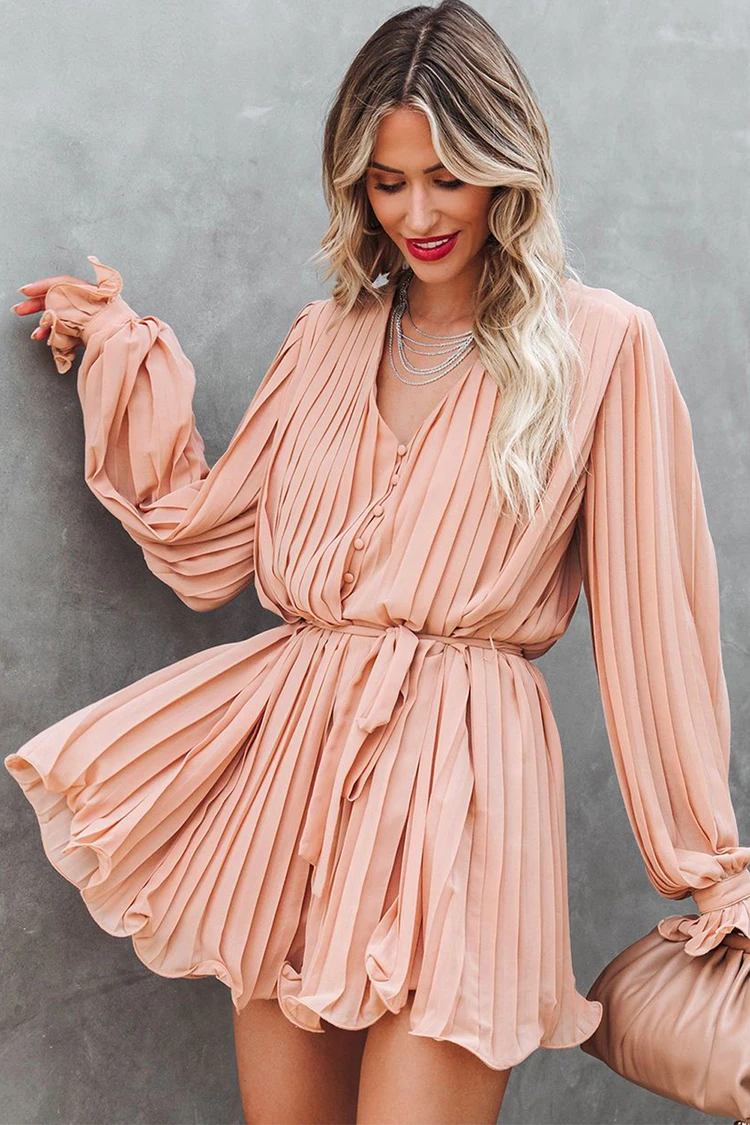 GypsyLady Elegant Chic Ruffled Rompers Playsuits Tie Waist Buttons V Neck Romper Summer Spring Sexy Women Casual Jumpsuits New