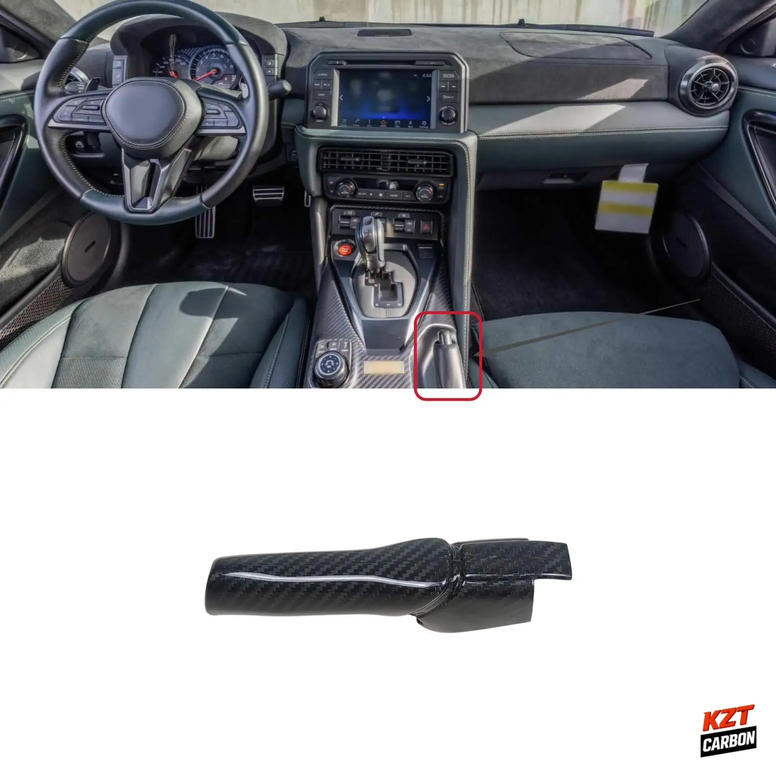 For Nissan GTR R35 (08-24) OE Style Dry Carbon Gear Hand Brake Cover Interior Kits