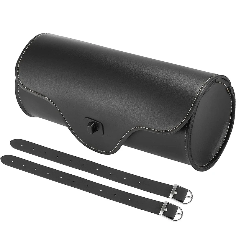 

Motorcycle Fork Tool Bag PU Leather Saddlebag Handlebar Bag Waterproof Cycling Roll Storage Bag Universal Motorcycle Saddle Bags