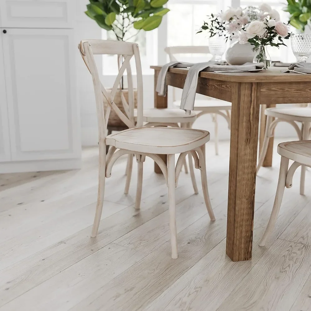 Table à manger en bois massif marron rustique, table de cuisine avec pieds carrés, table à manger de ferme, 46 po x 30 po, sièges 4, finition rustique