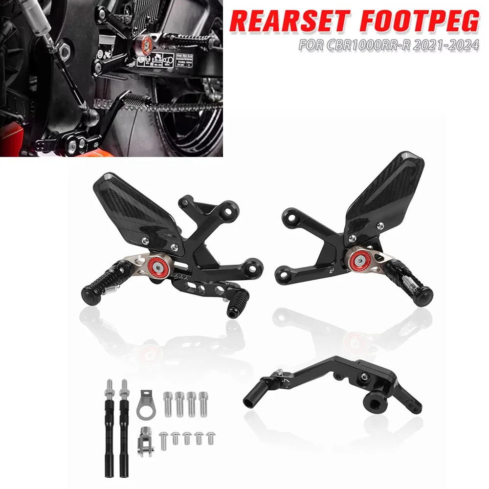 

Мотоциклетные гоночные педали с ЧПУ и углеродным волокном, задние педали для подножки для Honda CBR1000RR CBR1000RR-R cbr1000rr 2021-2023 2024