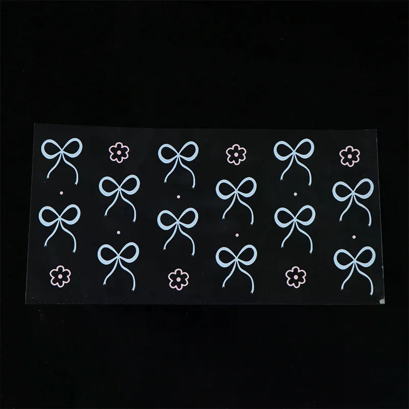 ثلاثية الأبعاد الأشعة فوق البنفسجية نقل ملصقات 16 أوقية كأس يلتف الكرتون Bowknot المطبوعة ملصقات كريستال DIY بها بنفسك الزجاج السيراميك معدن الجلود الخ. D16552