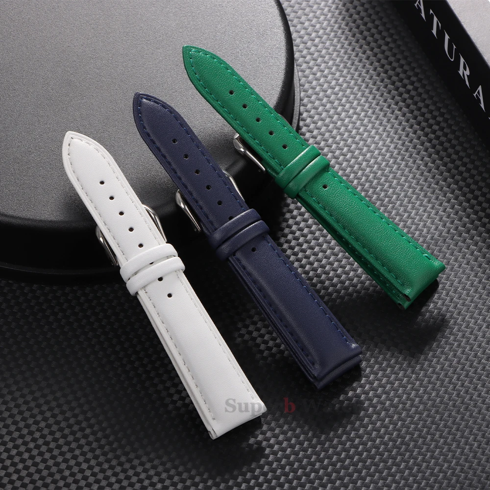 Correa de piel de becerro de 18/20/22mm para hombres y mujeres, pulsera de cuero suave, pulsera deportiva Universal cómoda, accesorios para reloj