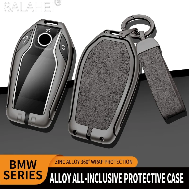 

Alloy Leather Car Key Case Cover Keychain For Bmw 5 6 7 Series 530le Gt X3 X4 730li 740 G12 G30 G31 G32 I8 I12 I15 Accessories