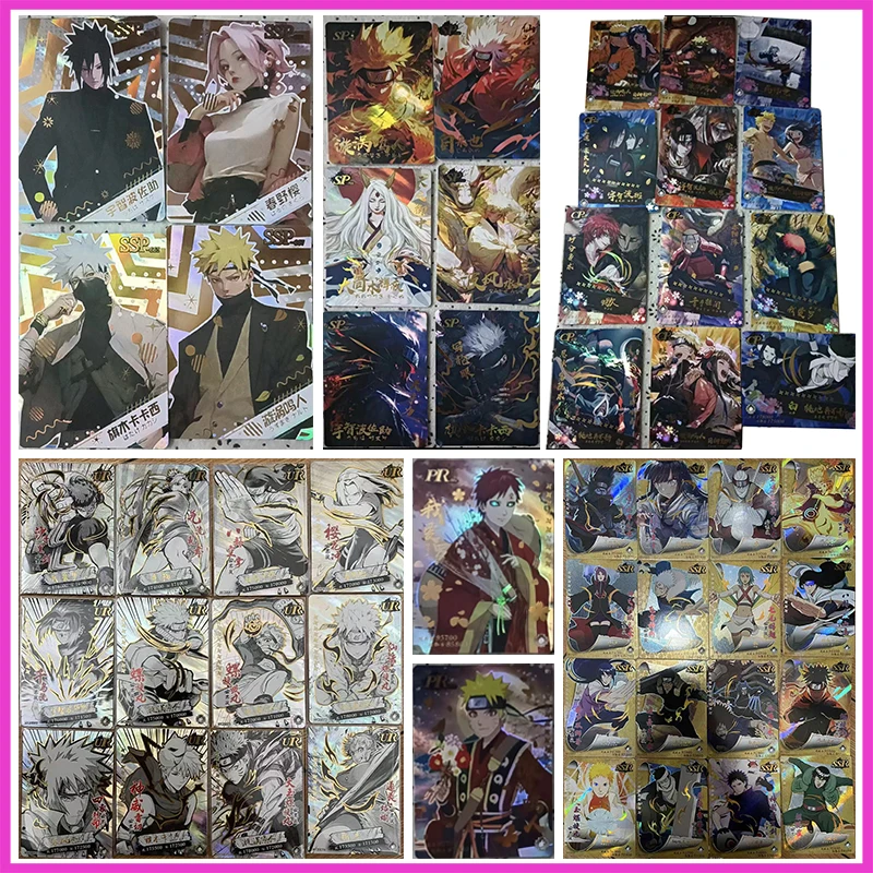 

Anime NARUTO Rare SSP SP PR CP UR SSR SR R Flash Card Sasuke Haruno Sakura Kakashi Toys for boys Collectible Card Birthday Gifts