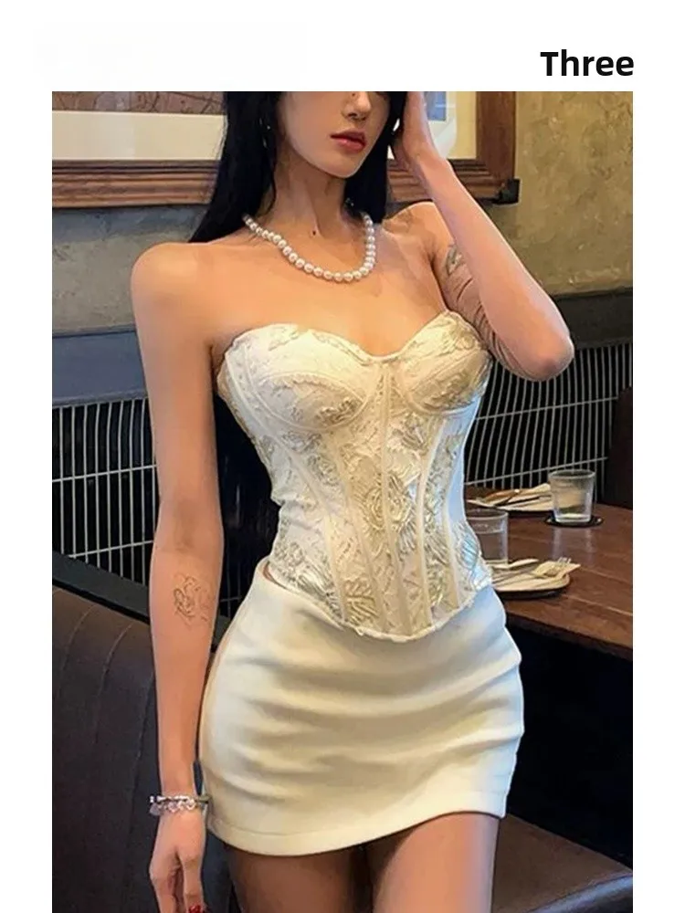 

Heza Premium Fibone Tube Top Женский летний комплект Faion Сексуальная юбка в Корейском стиле Slim Fit Casual No Sve