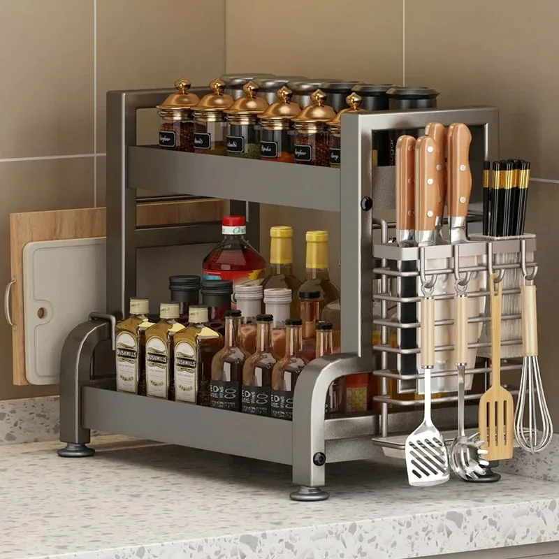 Kitchen Countertop Spice Storage Rack Household Multifunctional Knife Holder Chopsticks Spices Multifunctional Storage Rack