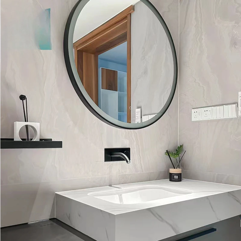 

Modern minimalist and luxurious solid wood bathroom cabinet combination bathroom customized wash basin, face wash basin, wall