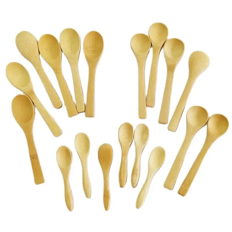 50pcs Honey Bamboo Spoons Dessert Ice Cream Baby Honey Spoon 9cm 13cm