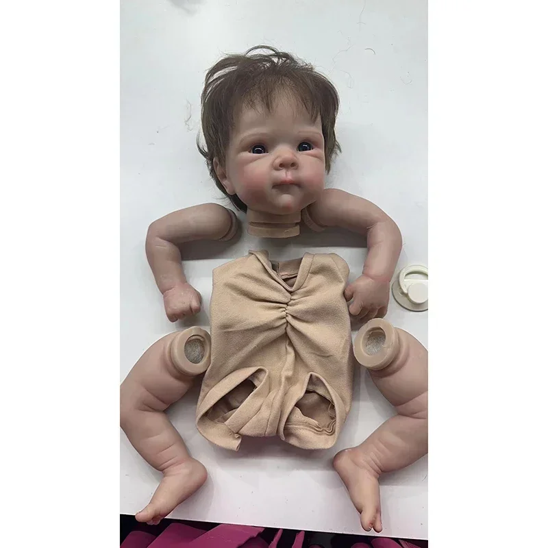 

18inch Reborn Kit Bettie with Rooted Hair Unassembly DIY Reborn Doll Kit Lifelike 3D Painted Skin Visible Veins Kit Reborn Dolls