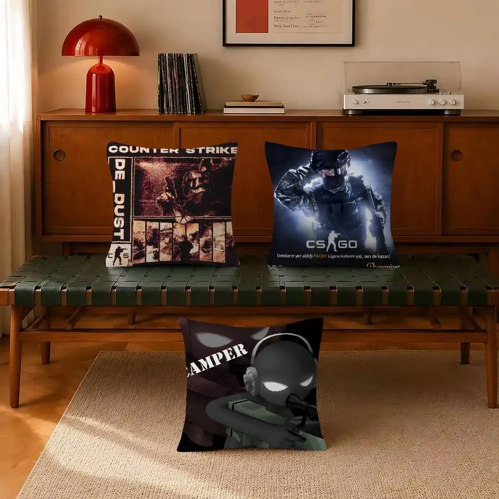Hot Game C-Counter-Strike CS2  Pillow Gift Home Office Decoration Bedroom Sofa Car Cushion Cover case 45x45