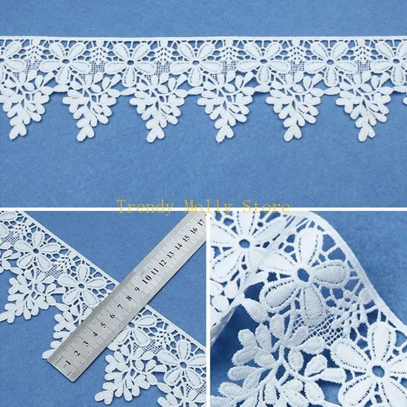 

N5KB Lace Ribbon Home Furnishing(10 yards) White Lace Ribbon Wedding Decoration