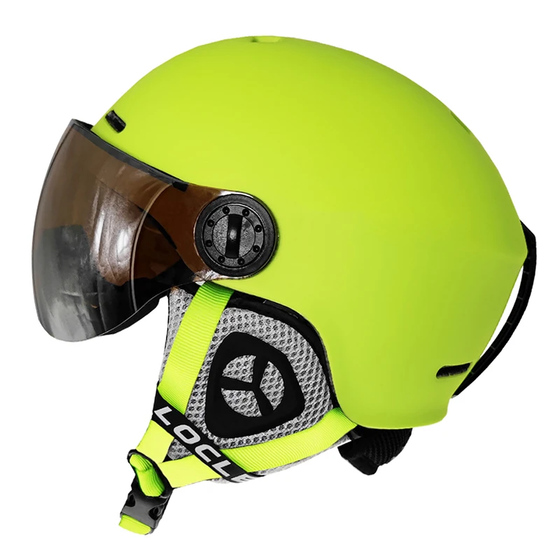 LOCLE Upgrade skihelm met bril Geïntegreerde PC + EPS CE-certificering Skihelm Dames Heren Ski Snowboard Sneeuwhelm