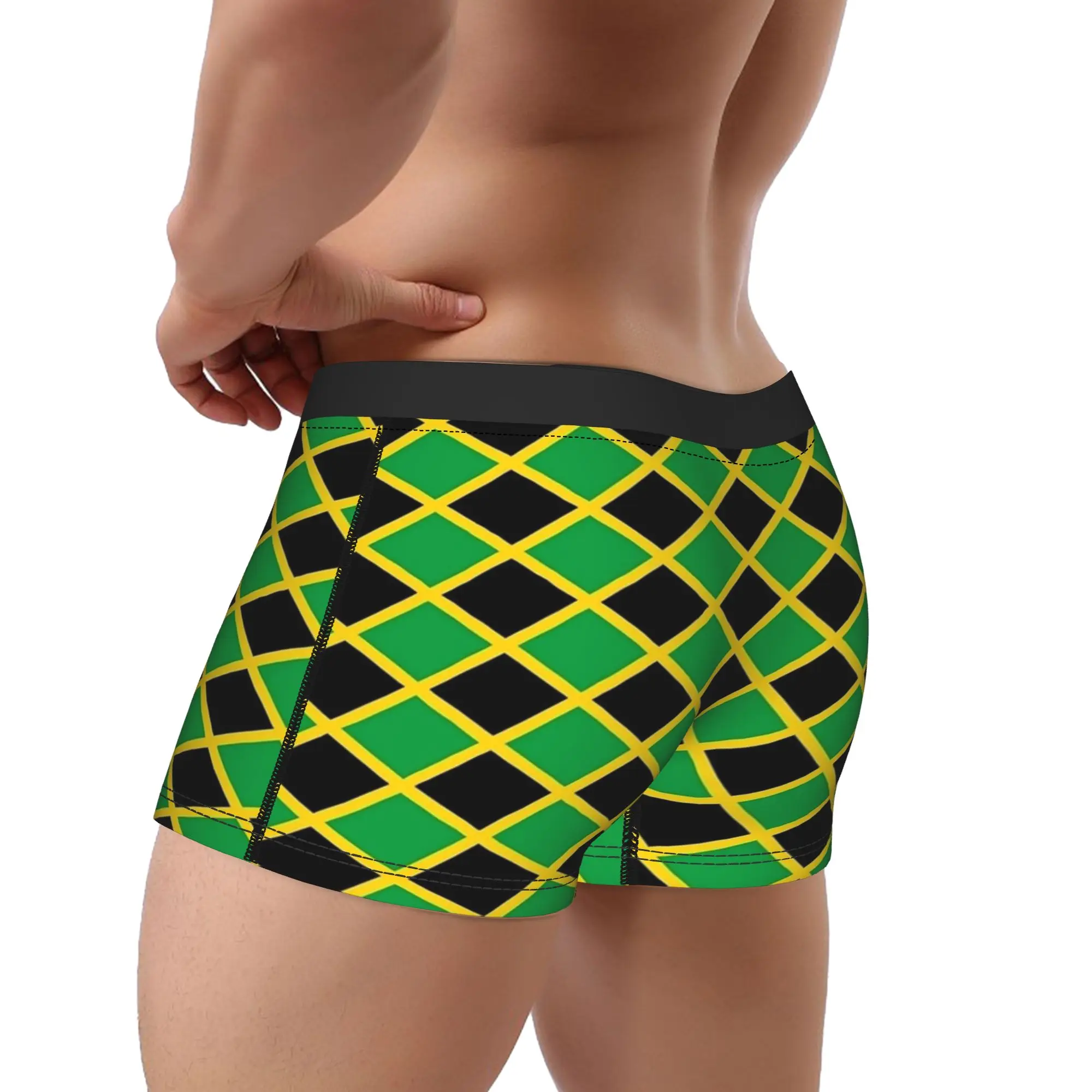 Jamaican National Flag Underwear  Print Boxershorts High Quality Men Underpants Breathable Shorts Briefs Gift