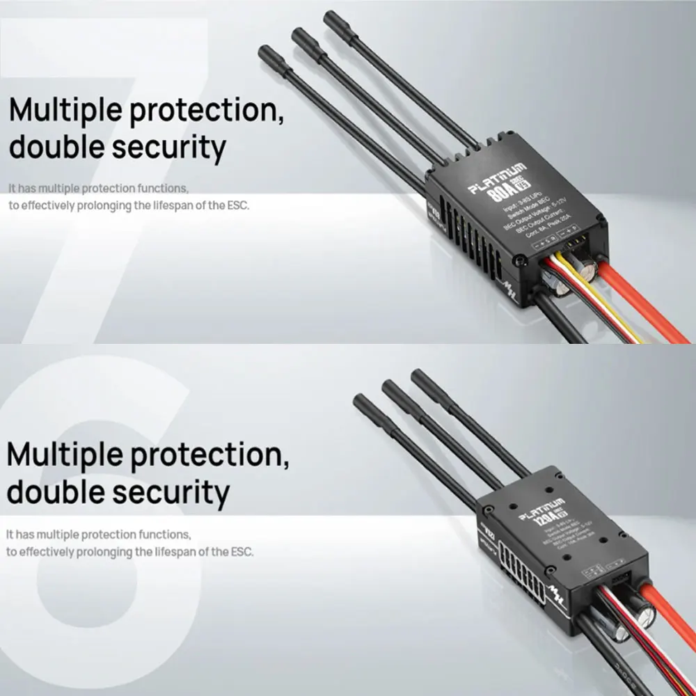 Hobbywing-Controle de velocidade elétrico V5 Platinum, ESC sem escova, comutável, saída BEC para helicóptero RC, asa fixa, 80A, 120A, 150A, 3-8S