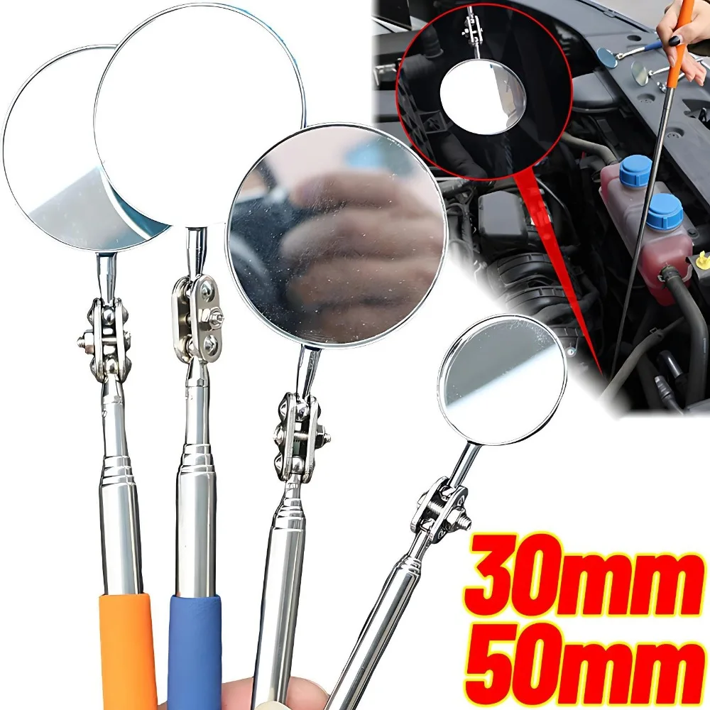 Universal Telescoping Inspection Mirror Tool 360 Swivel Round Glass for Car Auto Repair Welding Household Pipeline Gap Checking