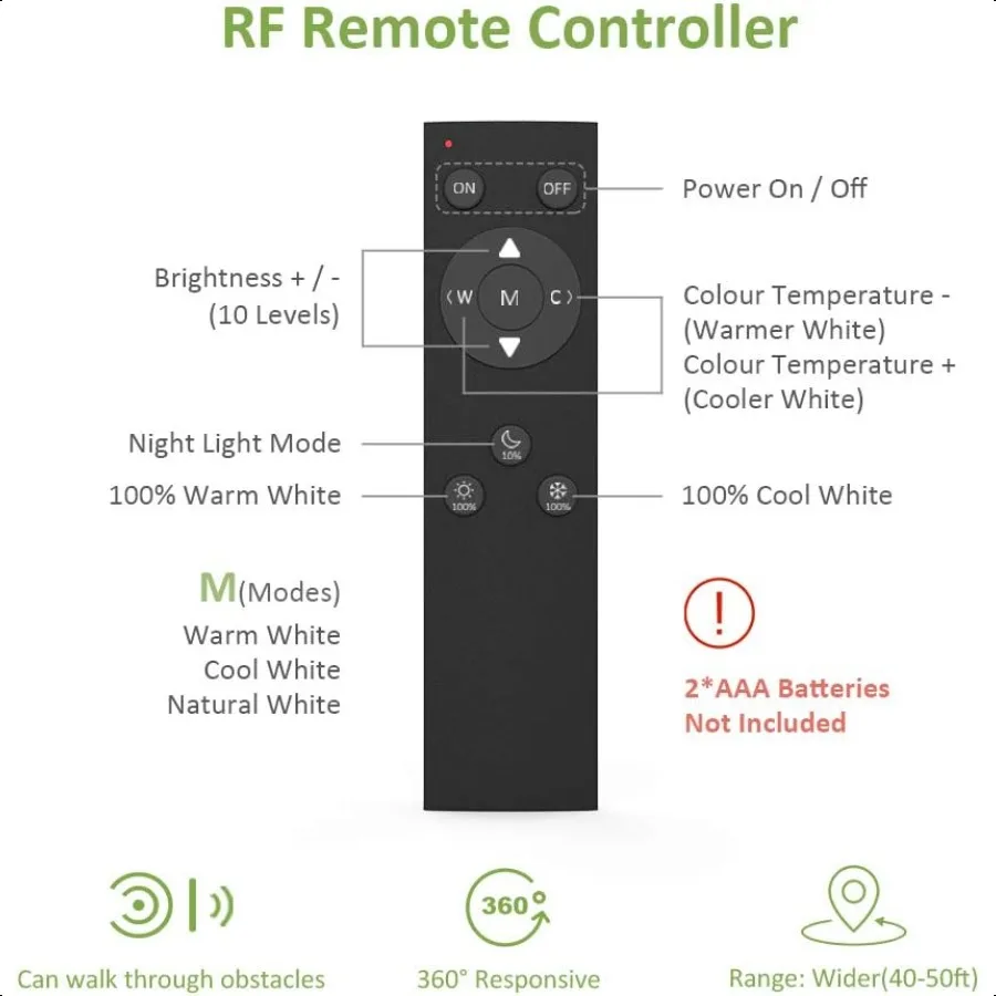 20ft Tunable White LED Strip Light Kit Dimmable 3000K6500K 24V Tape Light with RF Remote Flexible Rope LED Ribbon for Bedroom H