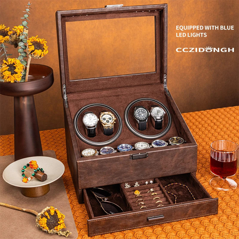 CCZIDONGH Automatic Watch Winder Mechanical Watch Organizer Box With Jewelry Storage Large Capacity Watch Box
