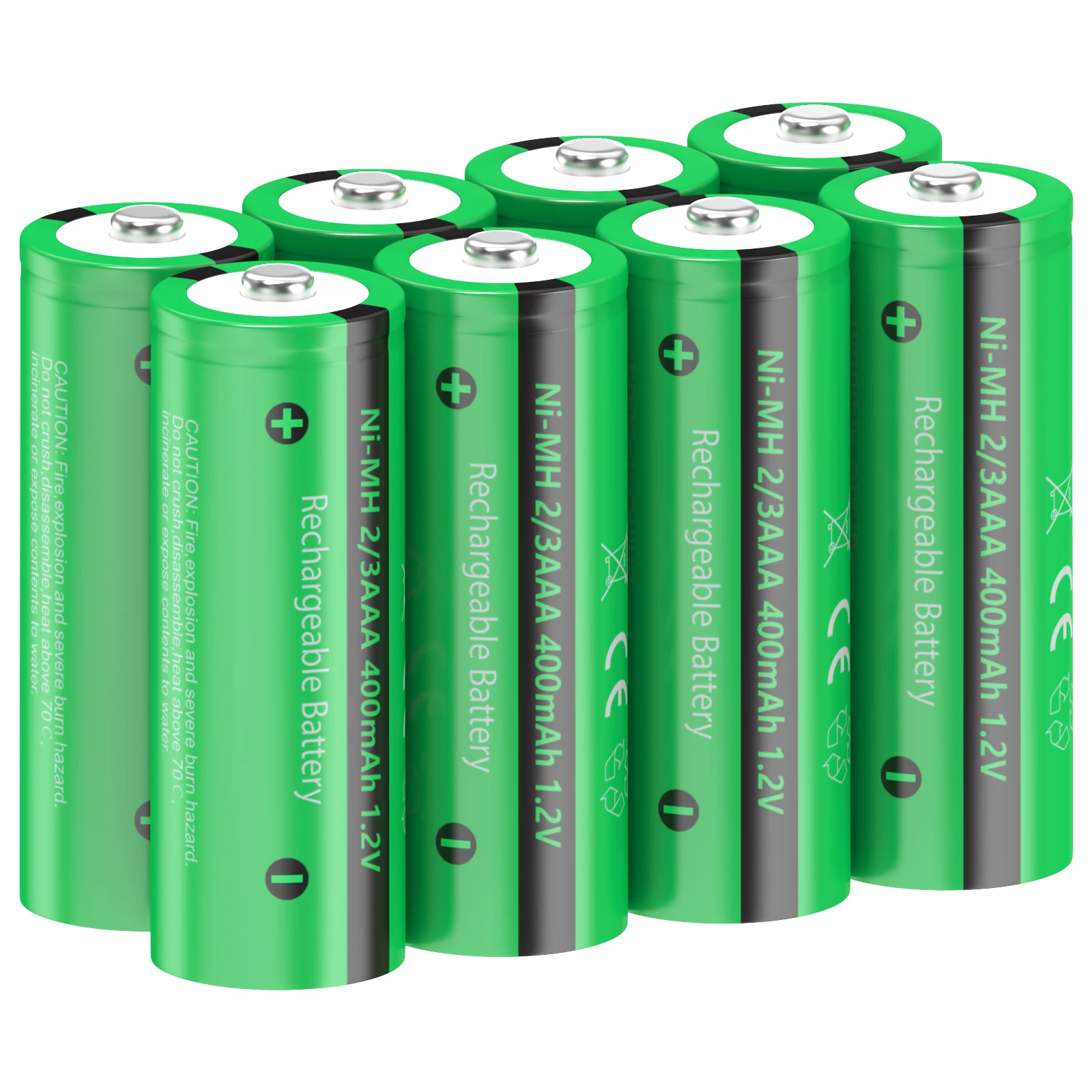 2/3 AAA battery ni-mh rechargeable battery 400mah 2/3AAA button top for LED solar light