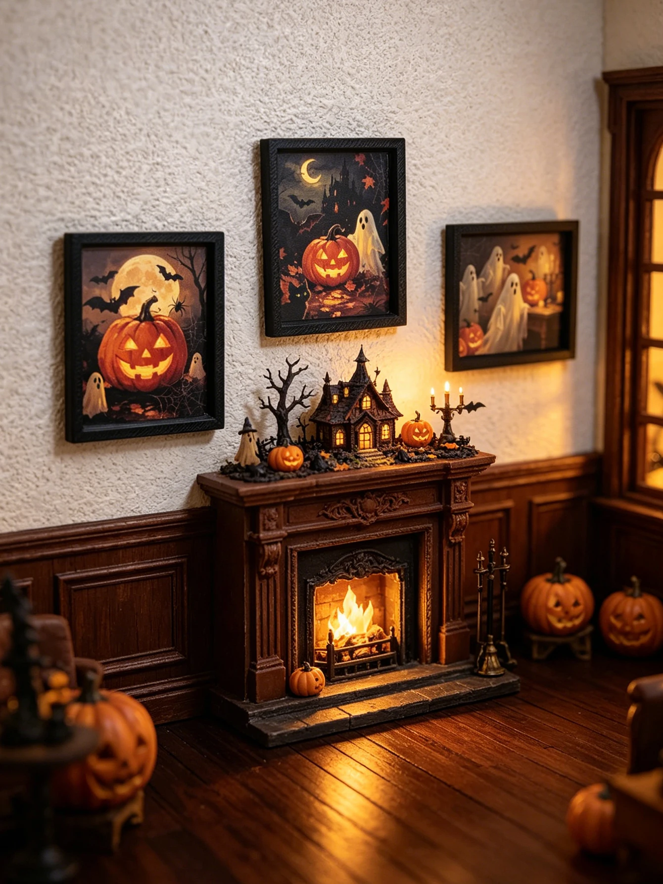 Halloween-Wanddekoration, Halloween- und Osterdekorationen, 1/6, 1/12 Puppenhaus-Modellhauszubehör, Fotografie-Requisiten, Mikrolandschaftsdekorationen, Miniaturen, kleine Geschenke, Werbegeschenke,