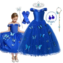 Disney Girl Cinderella Cosplay Dress Up Clothes Girls Christmas Halloween Party Princess Costume Kids Birthday Wedding Gown