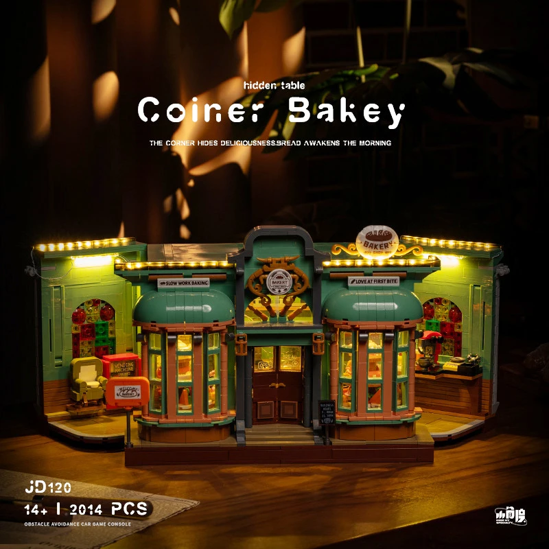 

Lighting European Style Bakery, 3D Assembly Small Particle Abs Building Block Model Ornaments Toys,Gifts Teenagers And Adults