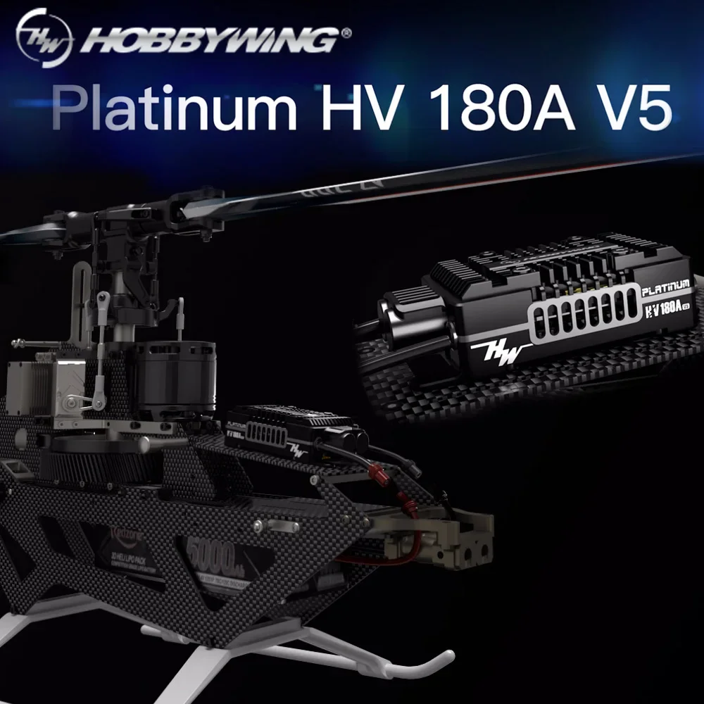 SkyDElHOBBYWING Platinum 180A V5 6-14S LiPo HV Brushless ESC For RC Remote Control Model Aircraft Fixed-wing Helicopter