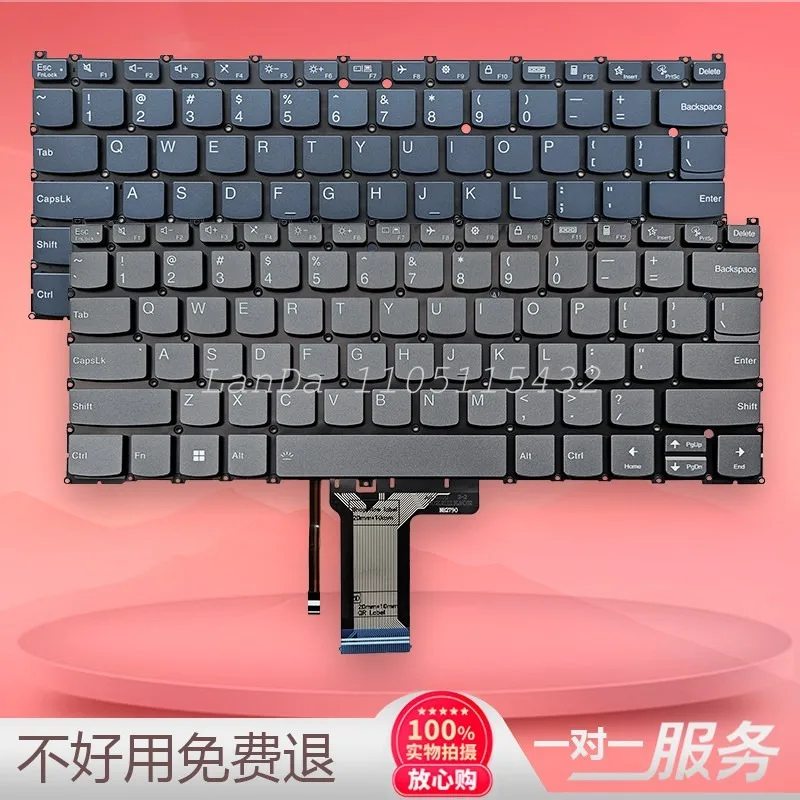 Laptop Replacement Keyboard Compatible with 14-inch Yoga 7 Series 2023 Models Durable Full-size Keyboards with Responsive Keys f