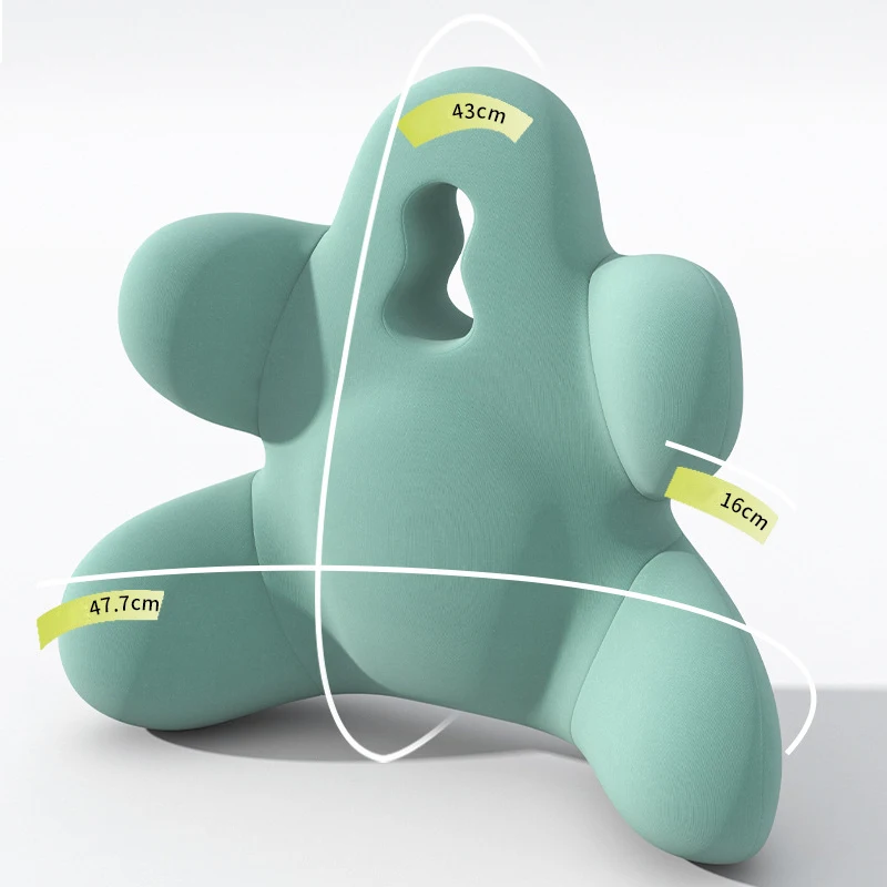 Solid Color Memory Foam Backrest Cushion Monster Shape Non Collapse Office Chair Cushions Lumbar Support Soft Sedentary Artifact