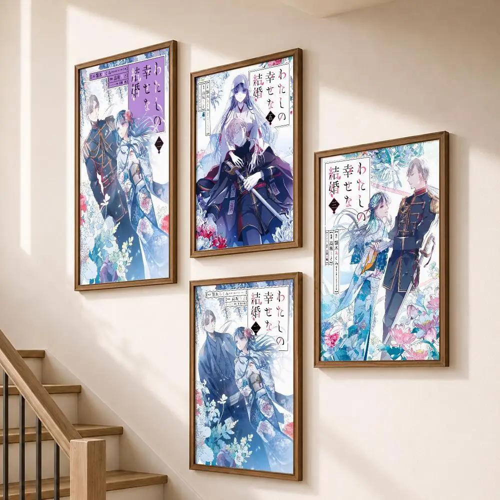 Anime My Happy Marriage Love Fantasy Poster HD Self Adhesive Wall Decor for Bedroom Dorm Room Office Gaming Room Gift