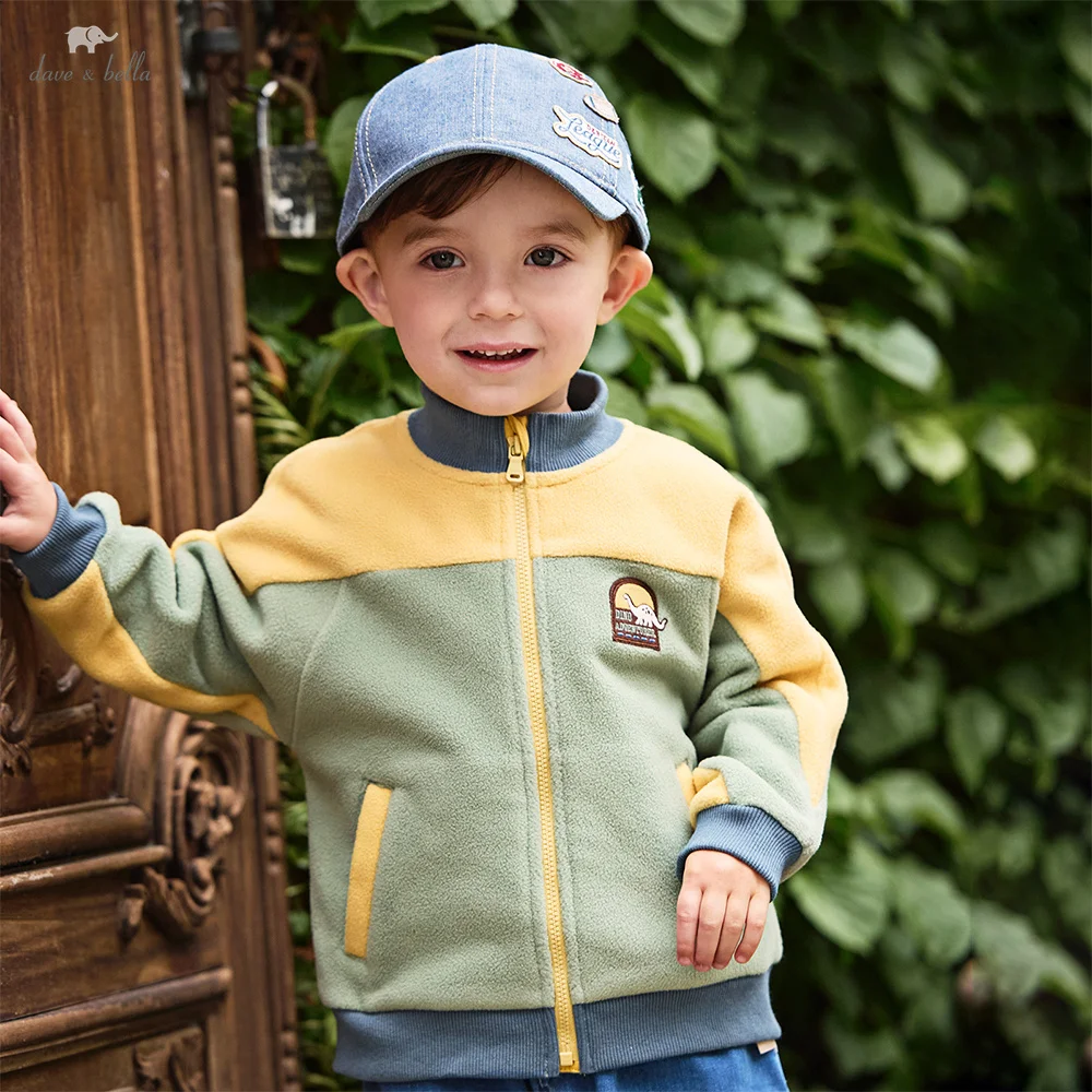 

Dave Bella Boys Spring Autumn Knitted Jacket Coat for Children Casual Outdoor Polar Fleece Outwear Kids Clothing Coat DB3252485
