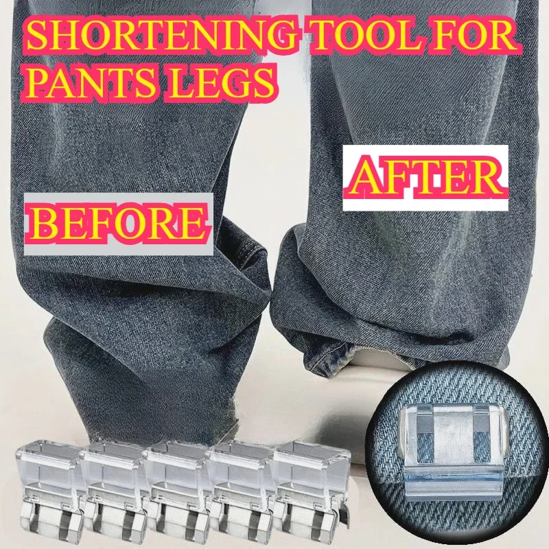 4/6/10/20Pcs Pants Hemming Clips Invisible No Sew Trouser Leg Shortening Fixing Clips, Hidden Hem Device Prevent Pants Dragging