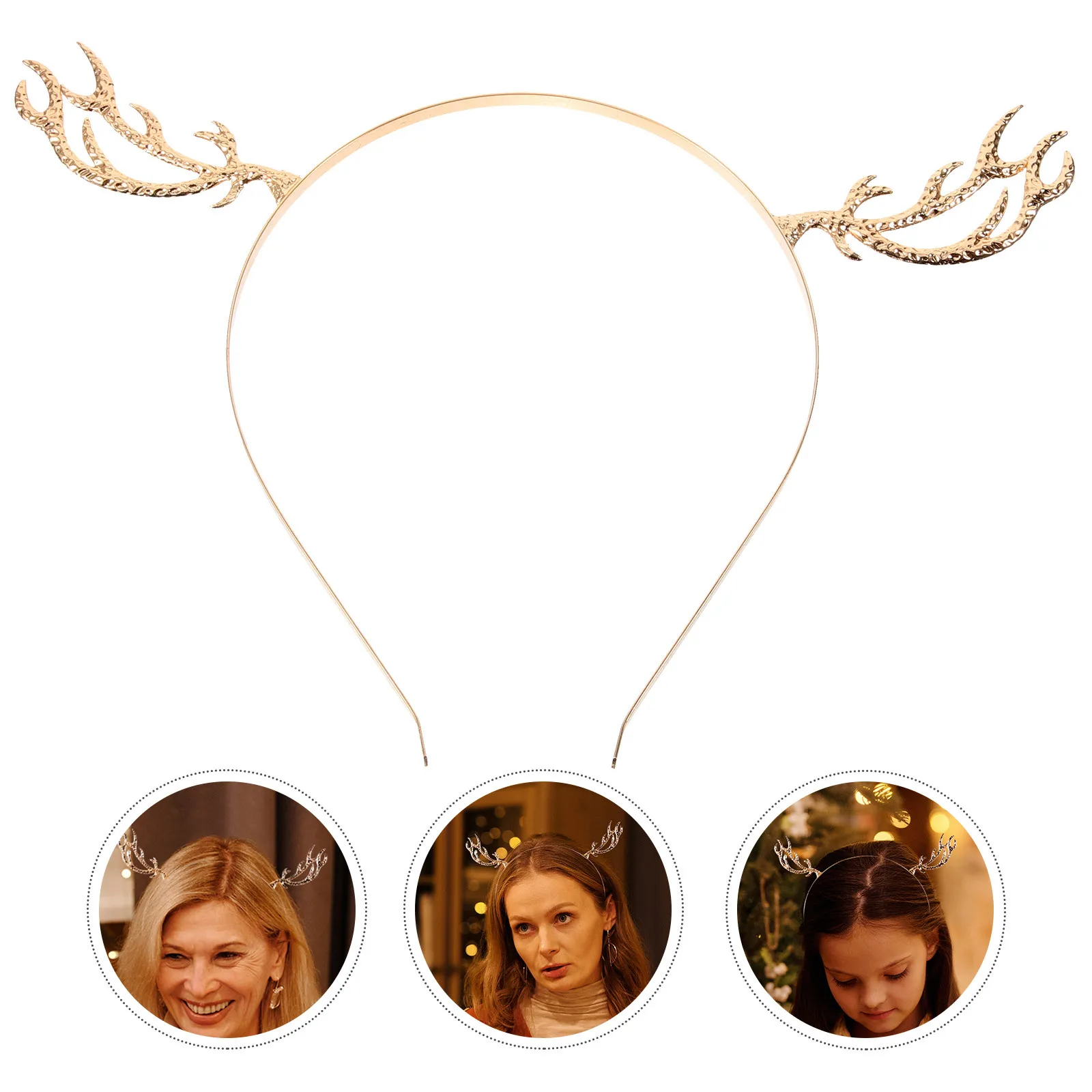 

Antlers Hair Band Lightweight Non-Fading Golden Size Fits Most Kids Adults Party Costume Hair Hoop Headwrap Accessories