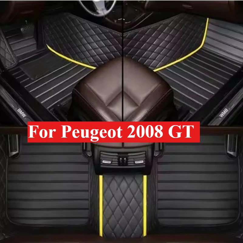 

Custom Car Floor Mats For Peugeot 2008 GT 2014-2026 3 PCS All Weather Auto Accessories Foot leather Carpets Fashion Rugs Pads
