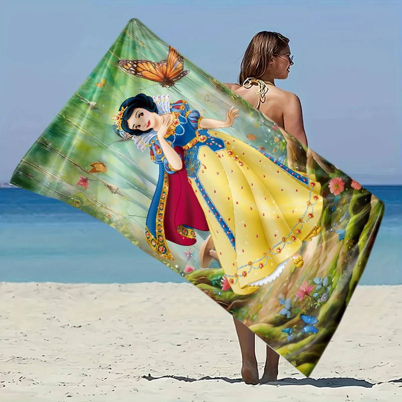 

Snow White Princess Beach Towel Elastic Great for Beach, Pool,Travel Party Swimming QuickDry Fiber Lightweight Fabric Easy Fold