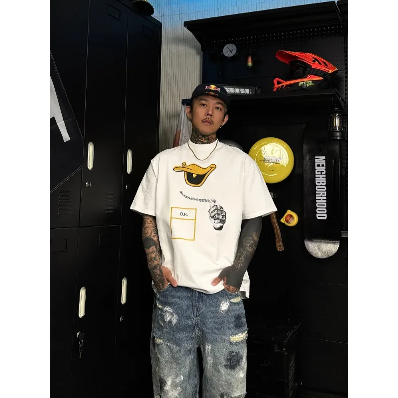 

Original Design Vintage School Hip-hop Men's T-shirt, Couple's Style Fun 3D Printed Top,Cute for Gangster Tough Guy