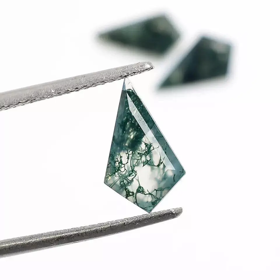 Natural Tree Moss Agate Kite Faceted Cut, Loose Gemstone For Jewelry Making, Brilliant Cut Moss Agate Kite Calibrated Gemstone
