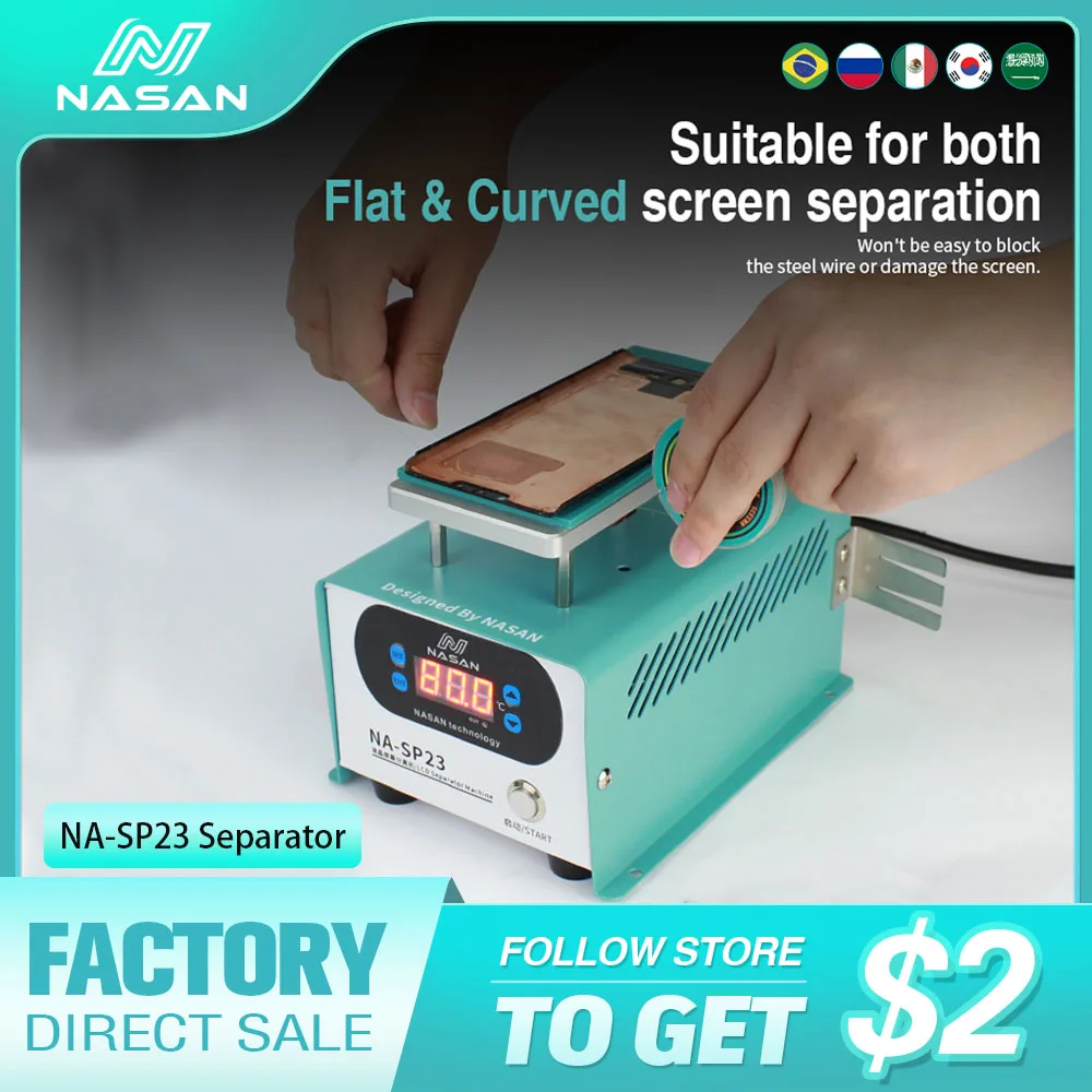 Nasan SP23 LCD Screen Separator with Pad for Mobile Phone Watch Super Suction Screen Repair Separation Machine Phone Repair Tool