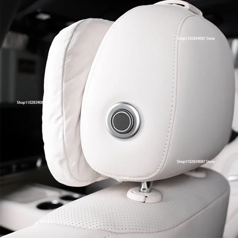 4 قطعة لرائدة مثالية LiXiang L7 L8 L9 2022 2023 سيارة مسند الرأس بالمقعد زر الجلد المدبوغ حماية ملصق الملحقات الداخلية #3