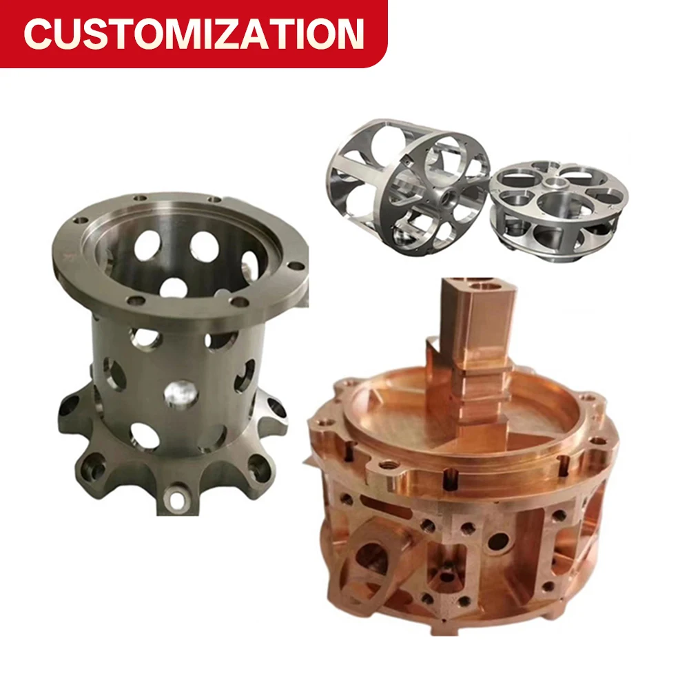 High Precision CNC Machined Custom Parts  Aluminum Stainless Steel Oxygen-Free Copper 5-axis machining support drawing sample