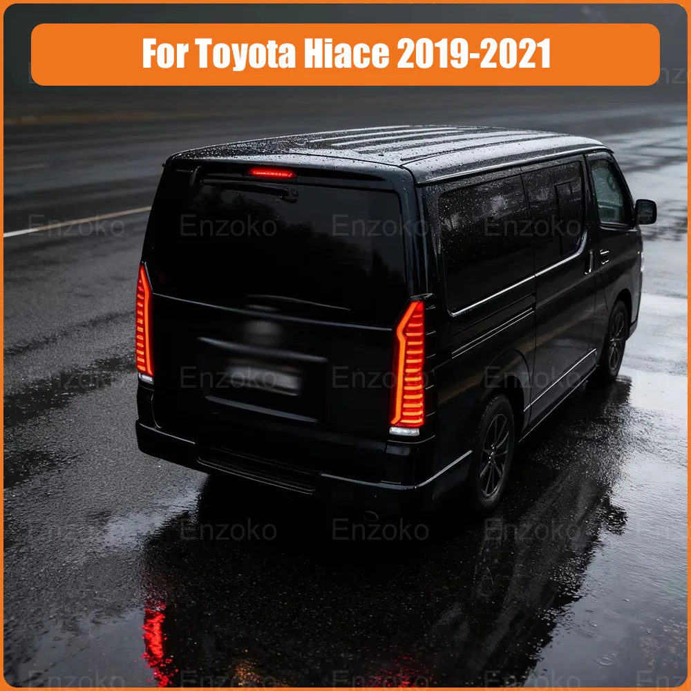 For Toyota Hiace 2019-2021 Auto Back Lamps Assembly Upgrade New Style Dynamic LED Taillights Car Plug and Play Tool Accessories