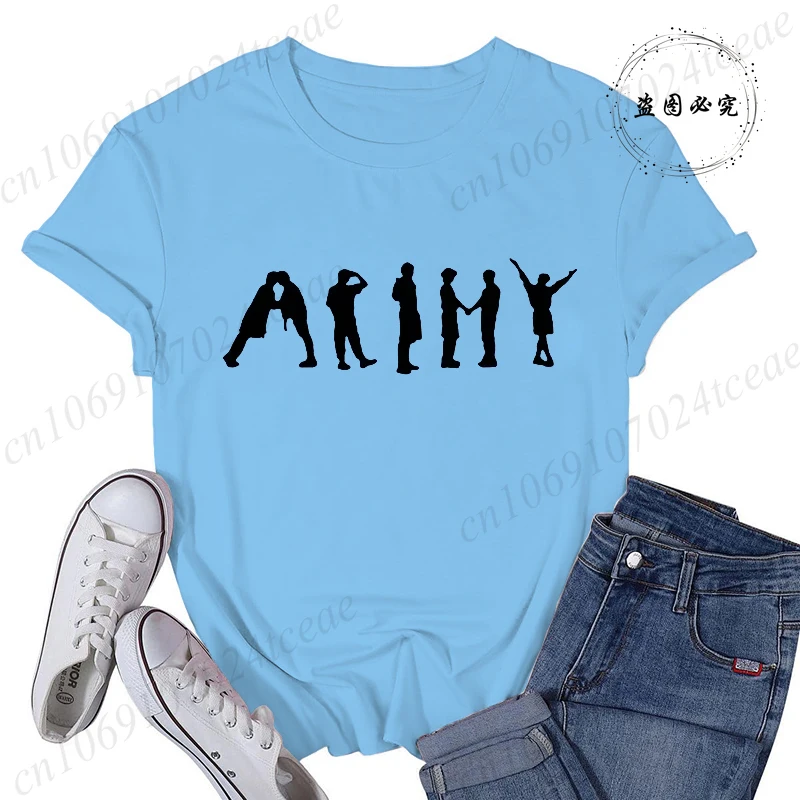 Mädchen Koreanische Gruppe Top T-Shirts Damenkleidung T-Shirt Streetwear Damen Mode T-Shirt Kurzarm Ästhetische Kleidung – Detail 4