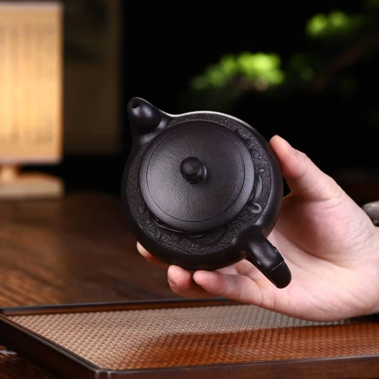 Fengming Ruyi Teapot Original Yellow Ore Yixing Purple Clay Teapot Set Hand-Carved By Famous Tea Art Masters Decorative And