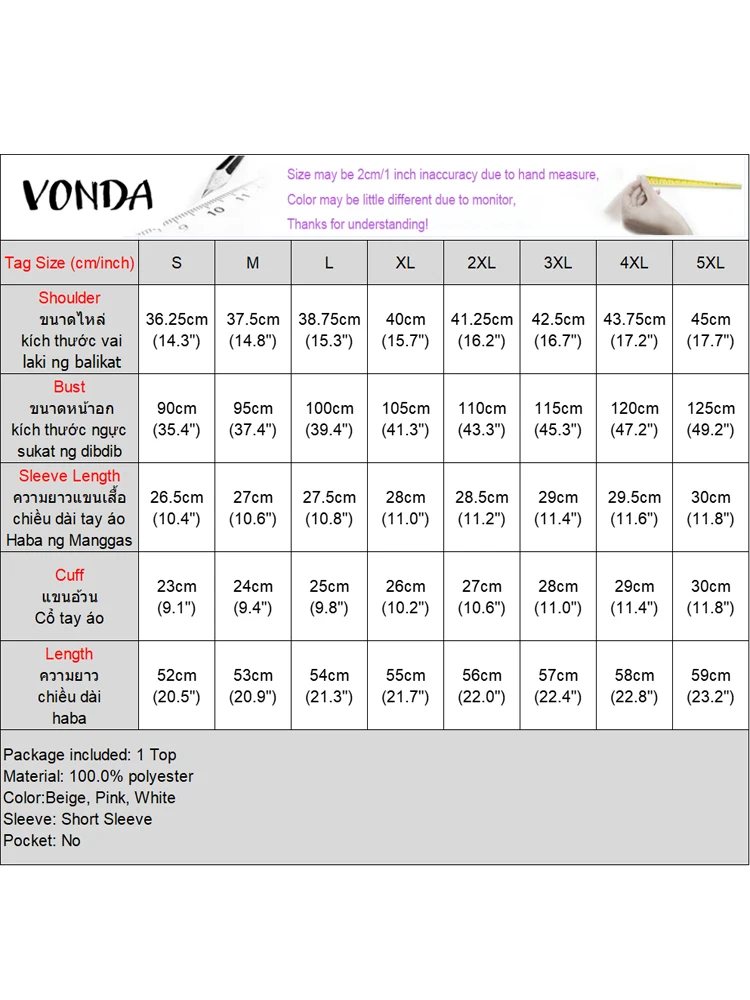 VONDA Casual Tops Women Shirt Sallor Collar Short Sleeve Summer Blusas Streetwear Patchwork Oversize Bow Tee S-3XL Tunic
