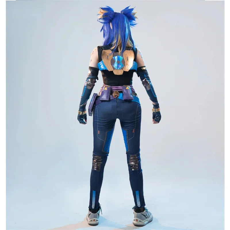 Rolecos-Traje de Cosplay Feminino, Valorant, Azul, Uniforme de Combate, Conjunto Completo de Festa de Halloween