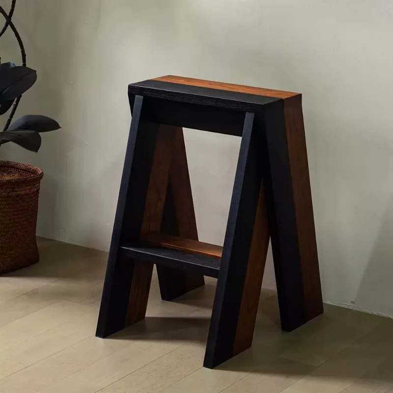 Solid Wood Footstool Creative Aesthetic Composable Rectangular Stools Living Room Decor Portable Wooden Chairs Home Furniture