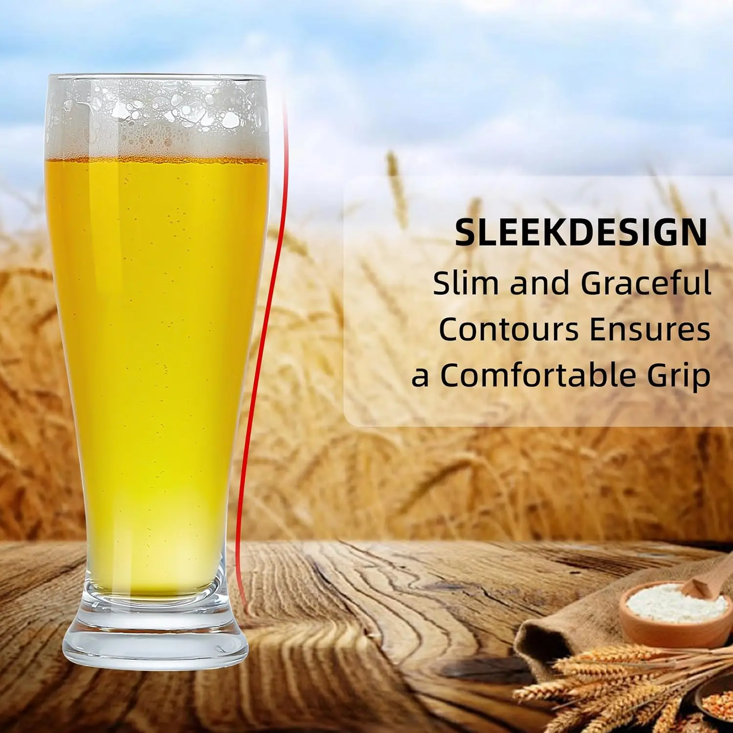 1/2/4/6PCS Free BPA Plastic Beer Pilson Glass 450ml Pint Glasses Tall Beer Cups Drinking Glasses for Cold Beverages or Party view 5