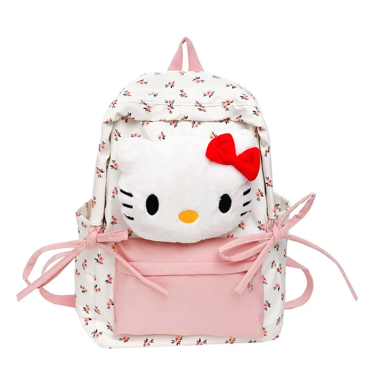 Sanrio hello kitty bonito e doce estudante mochila dos desenhos animados impressão leve e simples mochila de grande capacidade